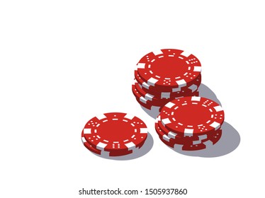 isometric illustration bet chips in Online casino mobile app. Banner with logo bet chips Online Casino isometric mobile app icon isolated on white background. 