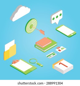 Isometric illustration of business