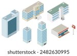 Isometric illustration: city building set