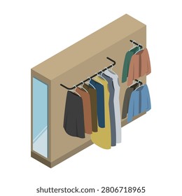 Isometric illustration: Clothing store display