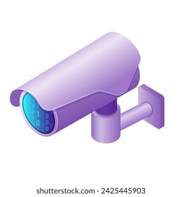 Isometric illustration computer technology symbol digital surveillance camera