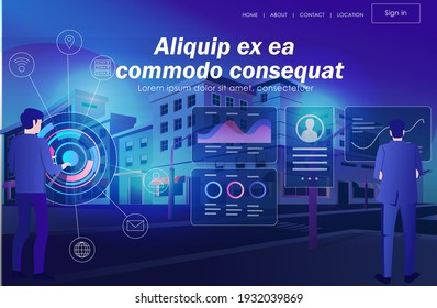 Isometric Illustration Concept, Digital Transformation And Futuristic Background 