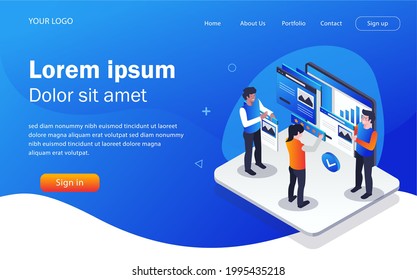 Isometric illustration design concept. choose the best template
