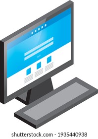 Isometric illustration of Desktop PC