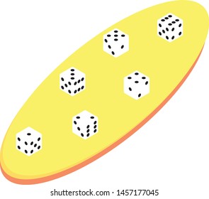 Isometric illustration of dice with background