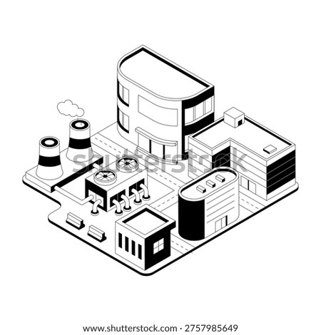 Isometric illustration of an enterprise data