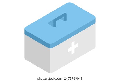 Isometric illustration of a first aid kit, Vector Illustration