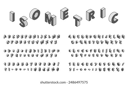 Isometric illustration: Isometric font (black)