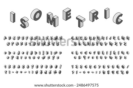 Isometric illustration: Isometric font (black)