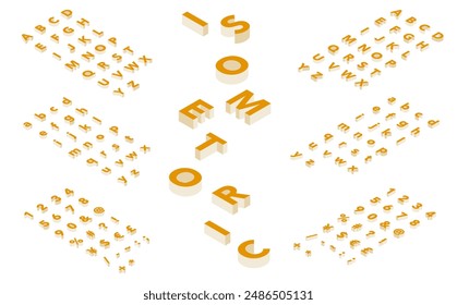 Isometric illustration: Isometric font top (yellow)