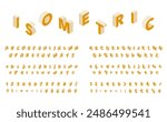 Isometric illustration: Isometric font (yellow)