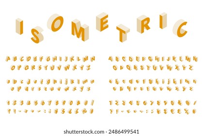 Isometric illustration: Isometric font (yellow)