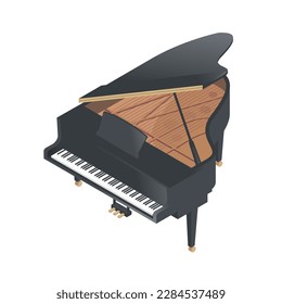 Isometric illustration of a grand piano, Vector illustration