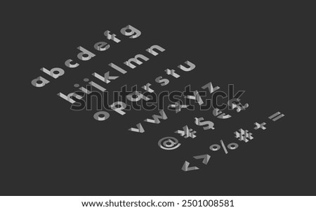 Isometric illustration: hole small font left set (black)