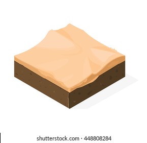 Isometric illustration of a hot Desert Sand landscape.