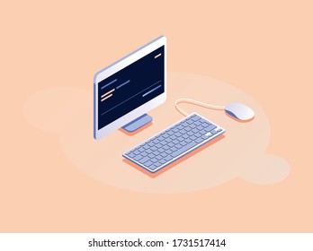 Isometric Illustration Isolated Computer Icon