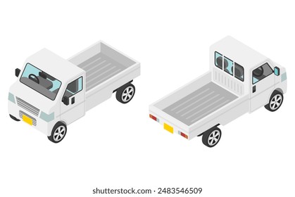 Ilustración isométrica: camión Pequeño japonés