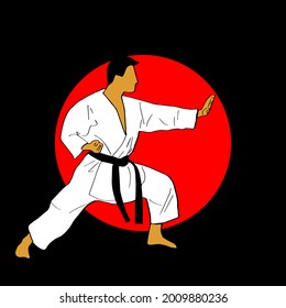 Isometric Illustration Man Demonstrating Karate Move Stock Vector ...