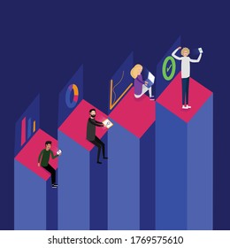 isometric illustration for marketing and business