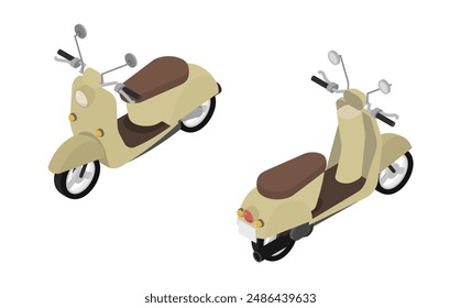 Isometric illustration: a motor scooter