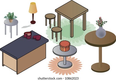 Isometric illustration of office clip art all in individual groups, and easy to edit.