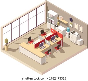 Isometric Illustration Office Cubicles Vector Stock Vector (Royalty ...