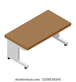 An isometric illustration of an office desk surface. The back side is also available separately.