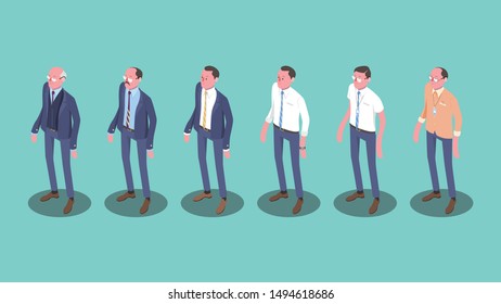 isometric illustration of office worker