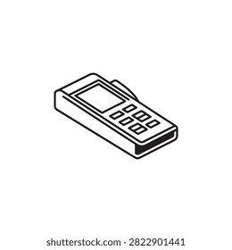 Isometric illustration of an old style mobile phone keypad design
