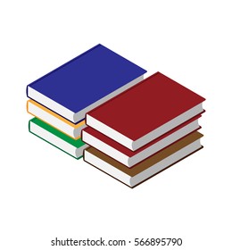 Isometric illustration on a white background with the image of books.