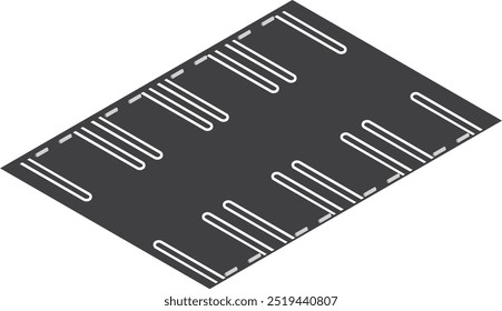 Isometric illustration of a parking lot with no cars parked