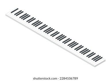 Isometric illustration of a piano keyboard, Vector illustration