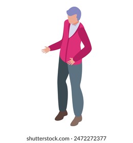 Isometric illustration of a professional woman in stylish semiformal wear