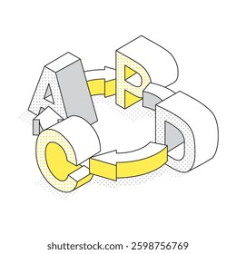 An isometric illustration representing the PDCA cycle.