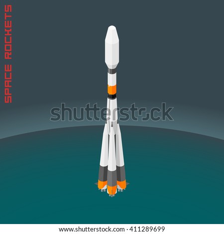 Isometric illustration russian space rocket Soyuz 2.1 Stock photo © 