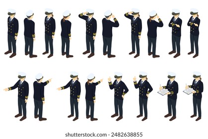 Isometric illustration: Sailor winter clothes 1