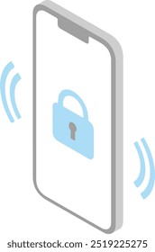 Isometric illustration of a securely locked smartphone 1