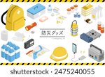 Isometric illustration set of emergency kit, Vector Illustration