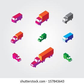 Isometric Illustration Set: transport