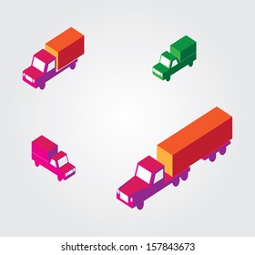 Isometric Illustration Set: transport