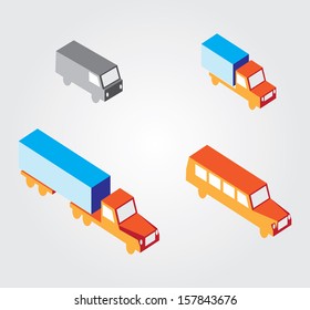 Isometric Illustration Set: transport