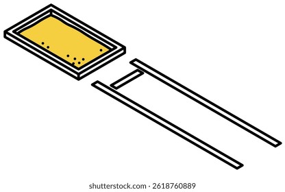 Isometric illustration of a simple line drawing of a long jump, Vector Illustration