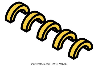 Isometric illustration of a simple line drawing of a track (400 meters), Vector Illustration