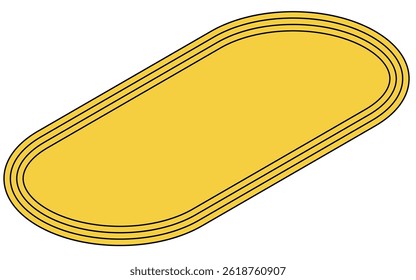 Isometric illustration of a simple line drawing of a track (400 meters), Vector Illustration