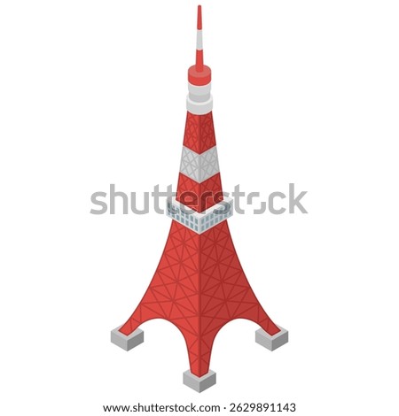 Isometric illustration: simple Tokyo Tower
