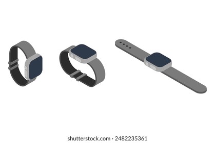 
Isometric illustration: a smart watch