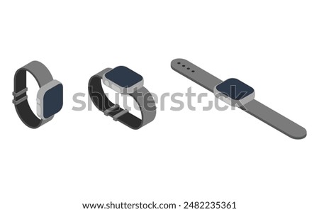 
Isometric illustration: a smart watch