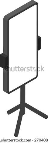 Isometric illustration of a smartphone mounted on a stand. Ideal for technology presentations, gadget promotion, app UI mockups, and product marketing materials.