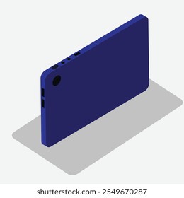 Isometric illustration of a smartphone, showcasing a 3D perspective for modern digital design, perfect for tech-related visuals, mobile app promotions, or user interface projects.