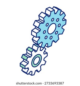 Isometric illustration of a spur gear